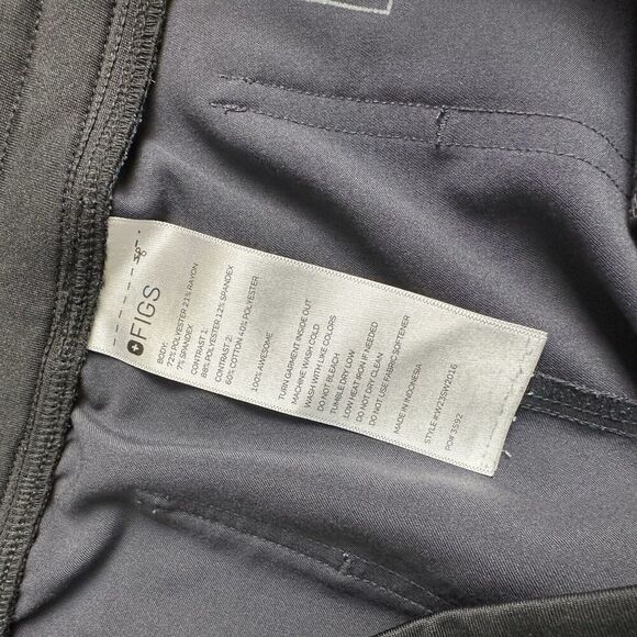 Figs Zamora Gray Jogger Scrub Bottoms Sz L Pink Drawstring Comfort Zip Pocket - Picture 6 of 8